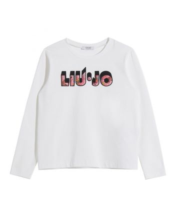 Girls White T-shirt With Logo