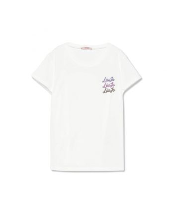 Girls White Logo-Embroidered Cotton T-shirt