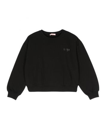 Girls Black Liu Jo Logo-Applique Sweatshirt