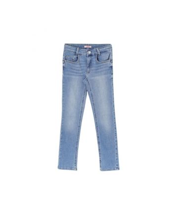 Girls Denim Blue Cotton Jeans