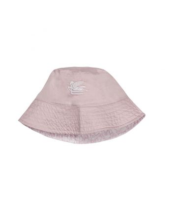 Girls Pink Logo-Print Cotton Bucket Hat