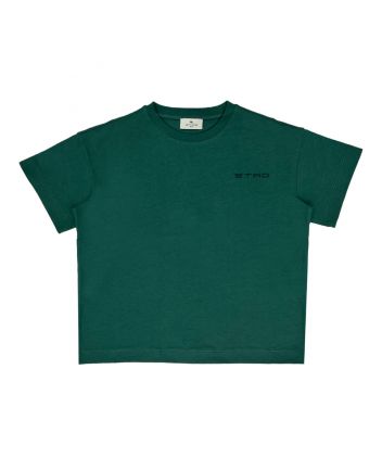Boys Green Pegaso-Print Cotton T-shirt