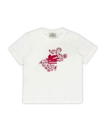 Girls White Pegaso-Motif T-shirt
