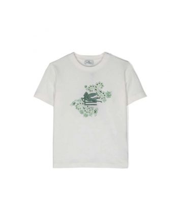 Girls White Pegaso-Motif T-shirt
