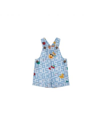 GCDS Kids Monogram-Pattern Dungarees