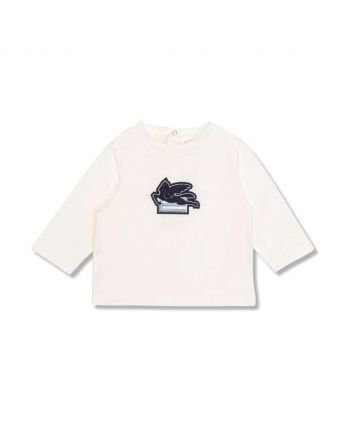 Baby Unisex White Logo-Embroidered T-Shirt