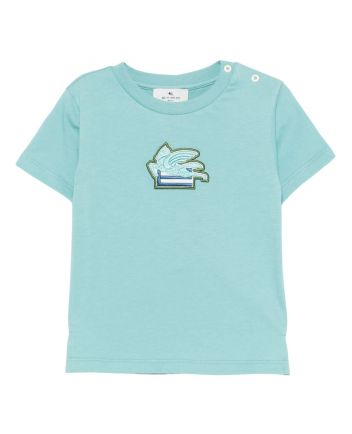 Baby Boys Blue Pegaso-Embroidered T-Shirt