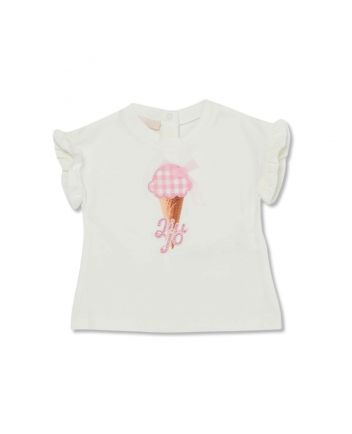 Baby Girls White Ice Cream Patch T-Shirt
