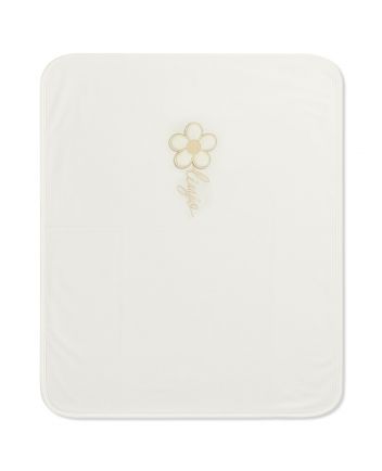 Baby Girls Cream Flower-Patch Blanket