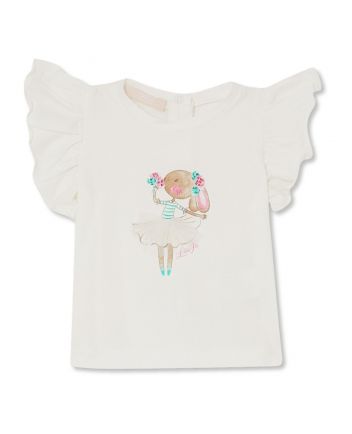 Baby Girls White Graphic-Print T-Shirt