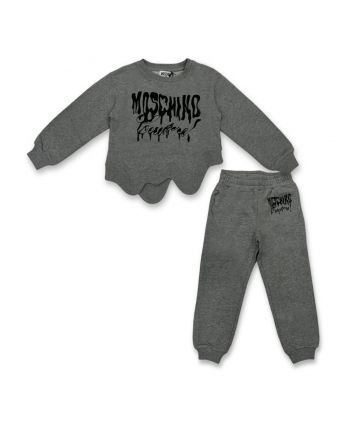 Girls Grey Logo Print Tracksuit