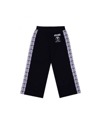 Girls Black Cotton Question Mark Joggers