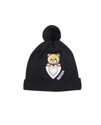 Teddy Bear Heart Wool Blend Hat