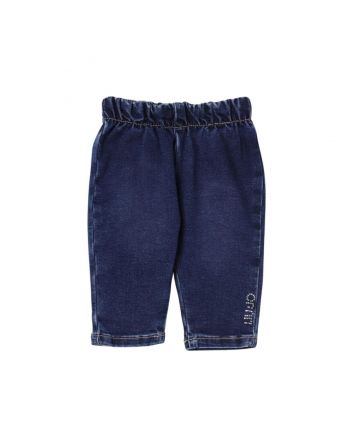 Girls Denim Logo-Print Elasticated Jeans