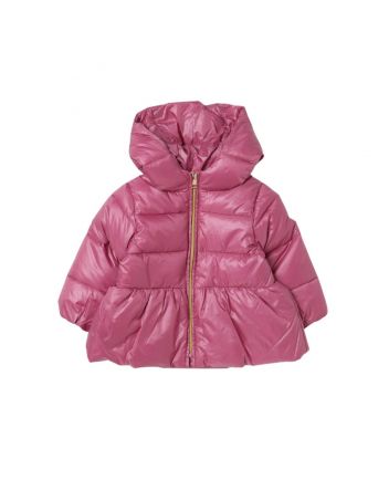 Girls Pink Long-Sleeves Padded Jacket
