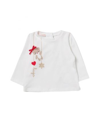 Baby Girls White Full Sleeves T-Shirt