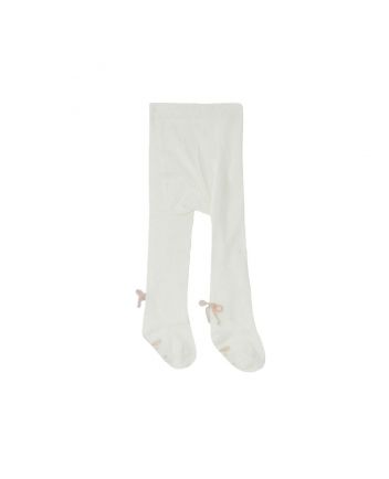 Girls White Logo Print Tights