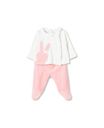 Baby Girls Casual-Chic Bib Collar Pajamas Set