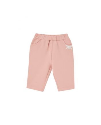 Baby Girls Pink Logo-Bow Fleece Trouser