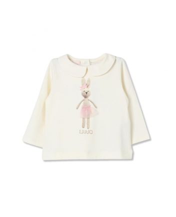Baby Girls Ivory Graphic Print Cotton T-Shirt