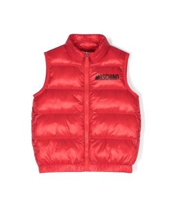 Kids Red Teddy Bear Gilet