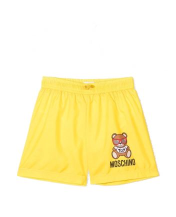 Teddy Print Swim Shorts-Yellow