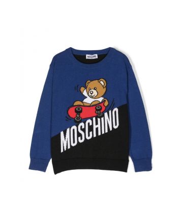 Kids Blue and Black Teddy Sweater