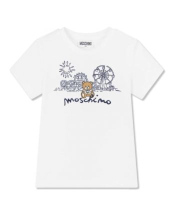 Unisex White Cotton Funfair T-Shirt