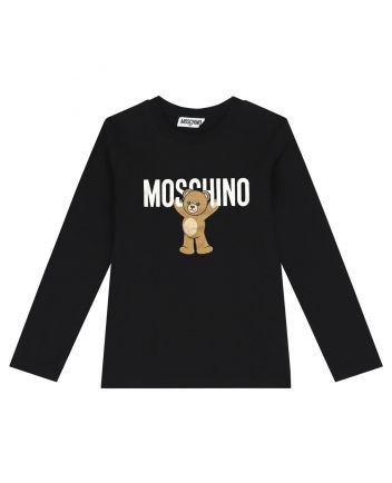 Unisex Black Teddy-Print T-shirt