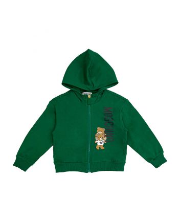Unisex Green Cotton Zip-Up Hoodie