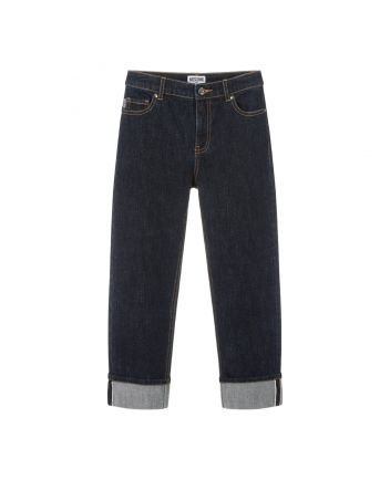Kids Blue Denim Turn-Up Cuff Jeans