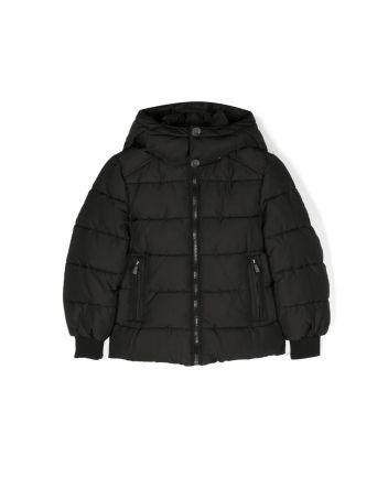 Boys Black Padded Hooded Jacket