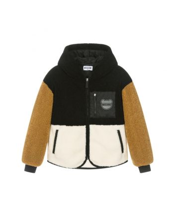 Unisex Black Colourblock Fleece Jacket