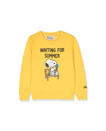 Boys Yellow Snoopy Cartoon-Print Sweatshirt