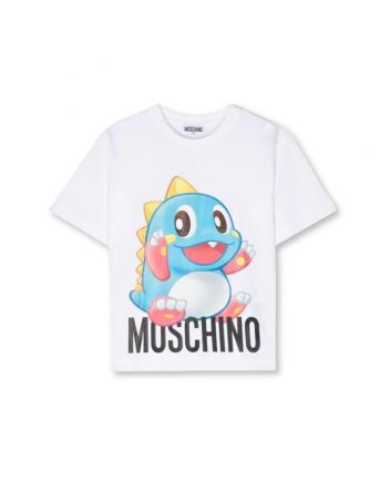 Kids White Little Tortoise Print T-Shirt