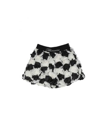 Girls White & Black Floral Detail Shorts