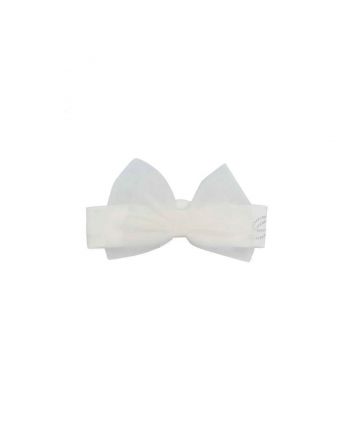 Cloud White Bow Detail Cotton Hairband