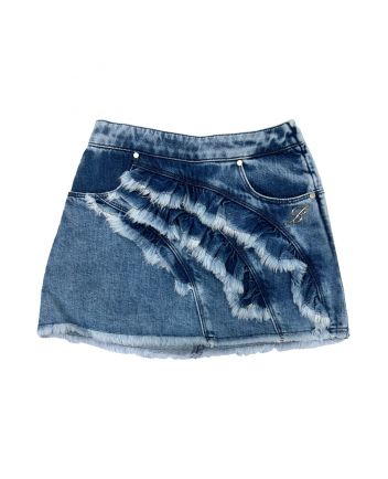 Girls Denim Blue Mini Skirt