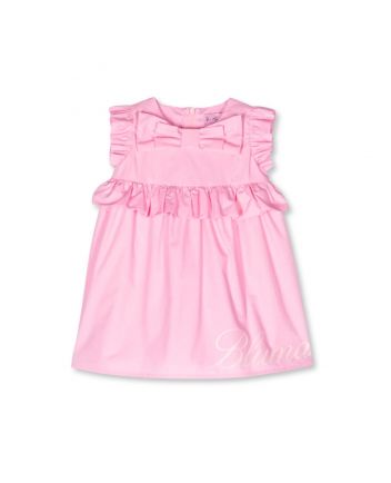 Baby Girls Pink Logo-Print Cotton Dress