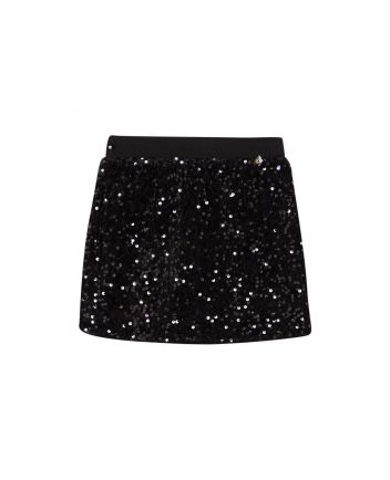 Black Sequin Mini Skirt