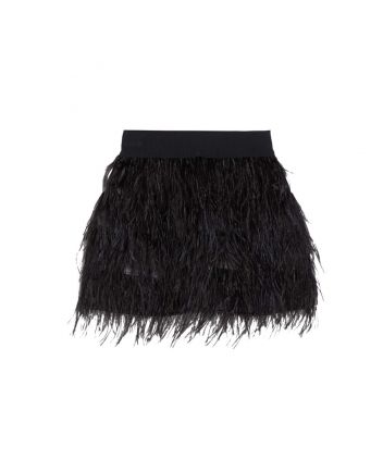 Black Feather Mini Skirt
