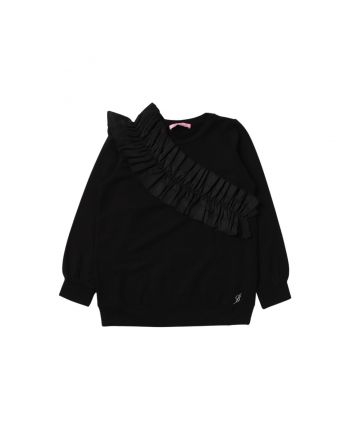 Girls Black Logo-Patch Sweatshirt