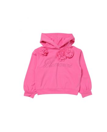 Girls Pink Logo-Embroidered Hoodies