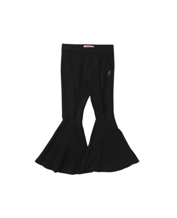 Girls Black Logo-Patch Trouser