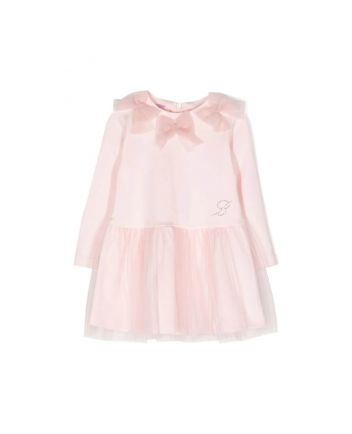 Baby Girls Pink Bow-Detailing Dress