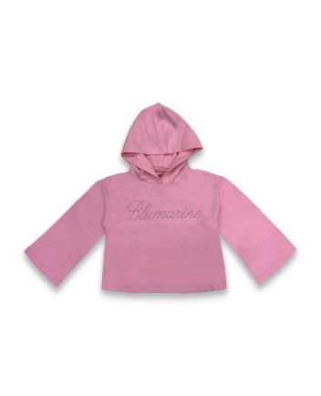 Girls Pink Crystal-Embellished Logo Hoodie