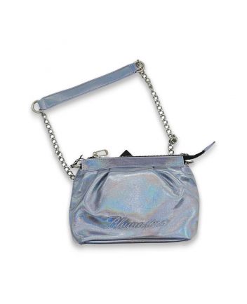 Girls Sky Blue Embroidered-Logo Shoulder Bag