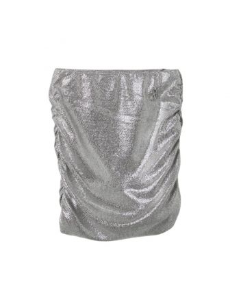 Girls Silver Glitter Detalling Mini Skirt
