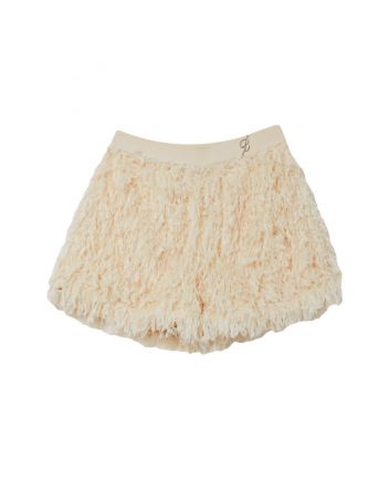Girls Ivory Textured Fringe Skirts