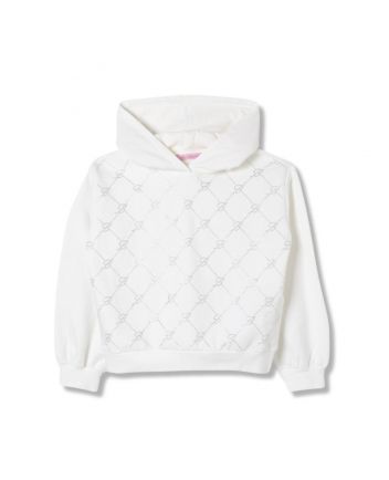 Girls White Logo-Embellished Hoodie